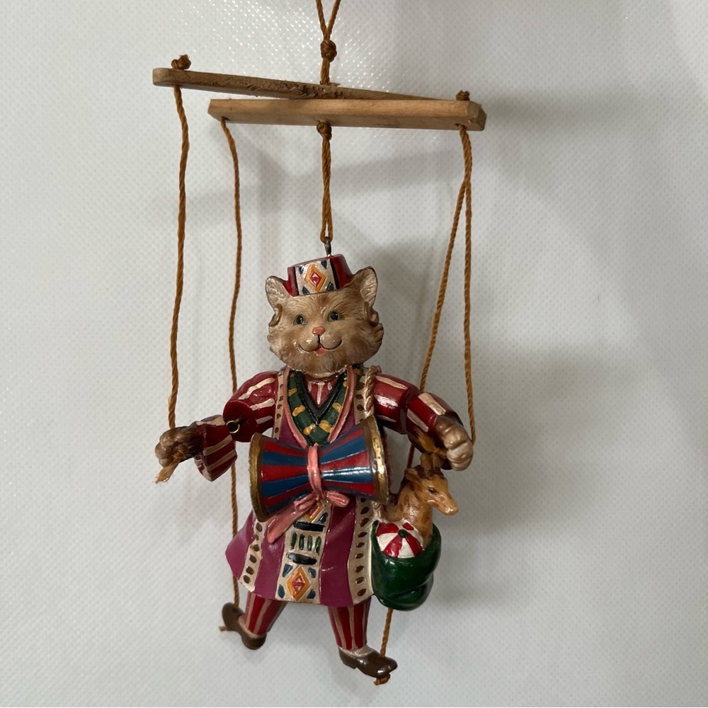 Vintage Cat Marionette Puppet Ornament